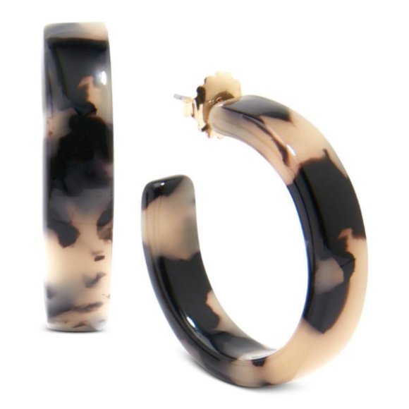 Zenzii Jewelry - Zenzii Gold Tone Acetate Tortoise Hoop Earrings